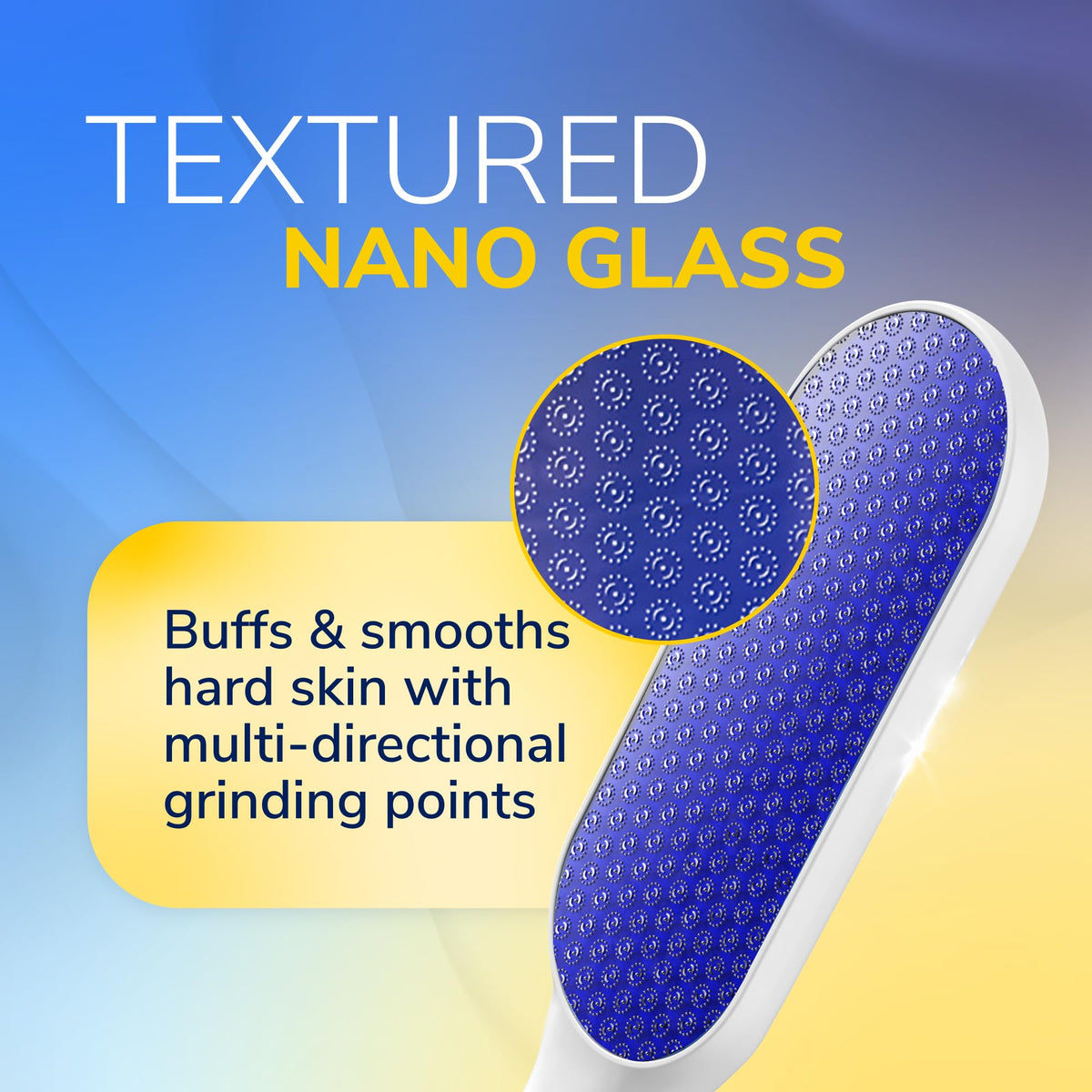 Dr. Scholl's Dr. Scholl’s Nano Glass Foot File - Immediately Removes Hard Skin on Wet or Dry Feet, Waterproof & Rustproof, Gentle Dead Skin and Callus Remover, Pedicure Foot Scrubber for Shower, Soft-Grip Handle