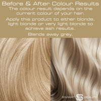 Ash Blonde Hair Dye with added Plex Hair Care Conditioner, Permanent Hair Colour with Cool Ash Hair Toner for Blonde Hair, Vegan Hair Dye, Cruelty-Free - Smart Beauty Hair Colour (Pack of 2)
