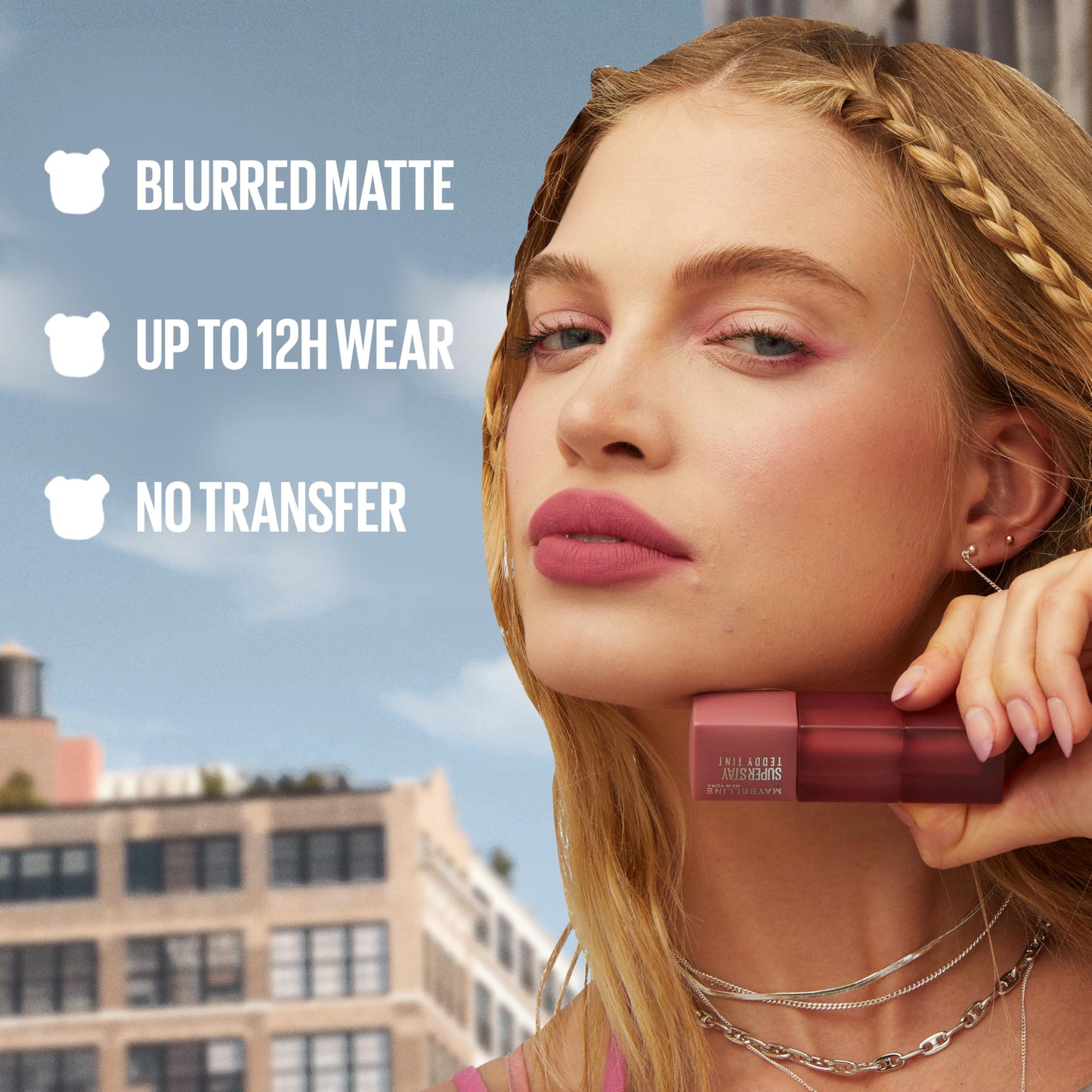 Maybelline Super Stay Teddy Tint, Up To 12 Hour Blurred Matte, Plush Comfort, Longwear, Transferproof, Vegan, 8 Buildable Lip Shades, (Shade: Current Mood)