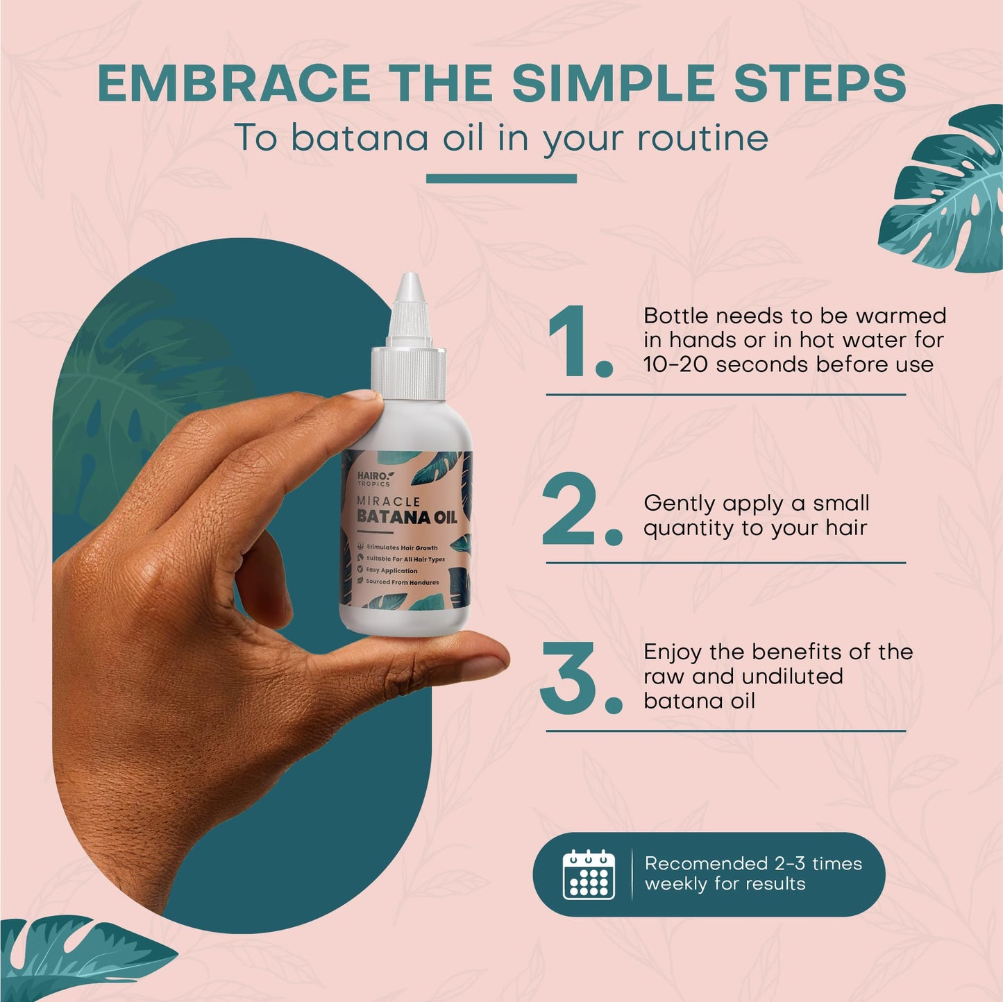 HAIR O Miracle Organic Batana Oil for Hair Growth by HAIRO TROPICS | Contains 100% Organic Batana Oil with Vitamin E | 100ml with Easy Applicator Bottle