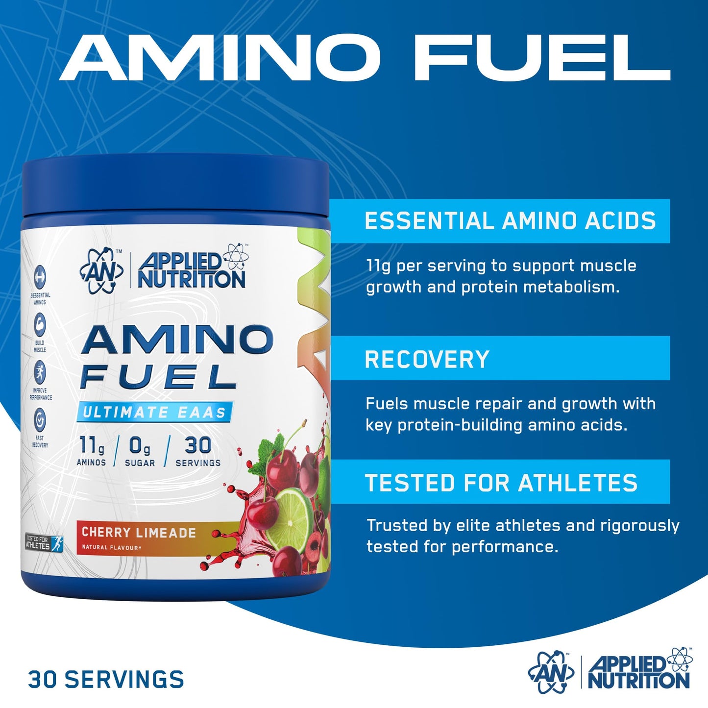 Applied Nutrition Amino Fuel - Amino Acids Supplement, EAA Essential Amino Acids Powder, Muscle Fuel & Recovery (390g - 30 Servings) (Cola Blast)