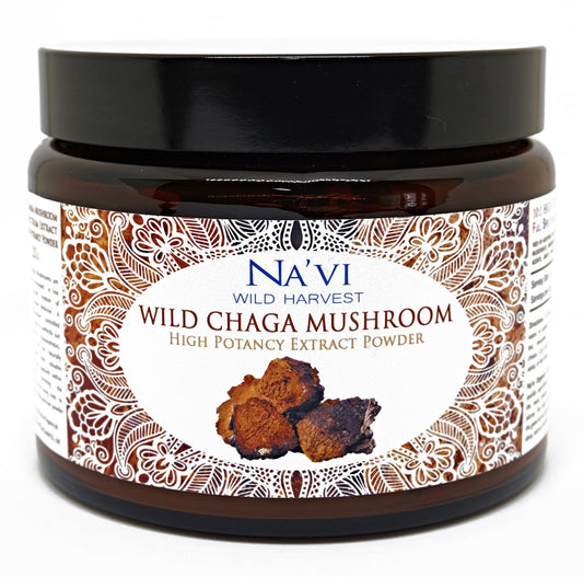 Na'vi Organics Wild Harvested Chaga Mushroom (Dual Extraction) Extract Powder (225 g)