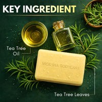 Moksha Tea Tree Acne Soap Bar Face & Body- Acne Blemish Spots Blackheads Cleanser