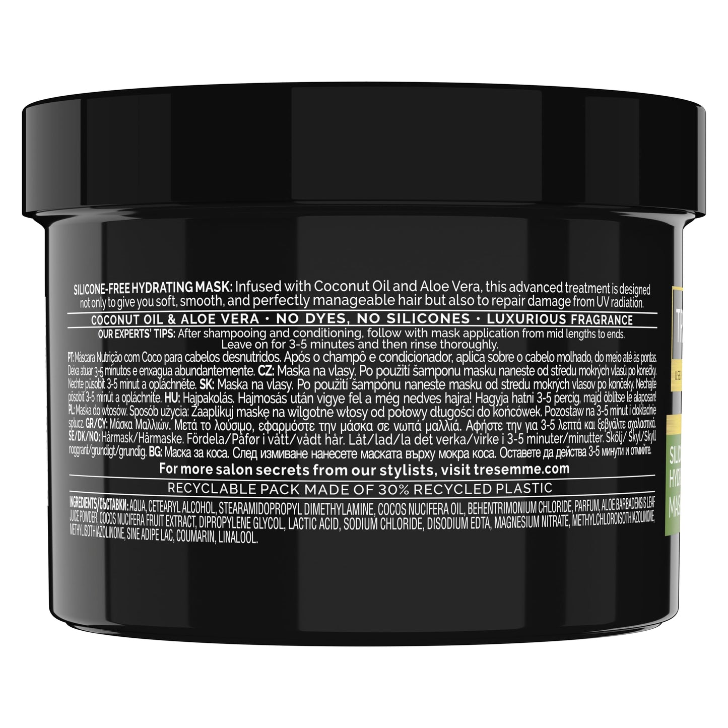 TRESemmé Nourish Coconut Hydrating Mask rinse-out hair treatment with Coconut Oil & Aloe Vera for smooth, shiny, healthy-looking hair 440 ml