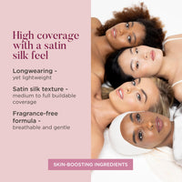 SCULPTED by Aimee Connolly Satin Silk Longwear Foundation from Sculpted by Aimee (Medium 4.0) - Lightweight, Hydrating & Buildable High Coverage, Sweat-Resistant Foundation
