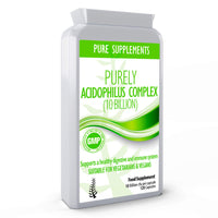 Pure Food Supplements Probiotic Acidophilus Capsules 10 billion for Women and Men 120 Capsules High CFU count Targeted strains Time-released delivery | Vegetarian & Vegan Friendly