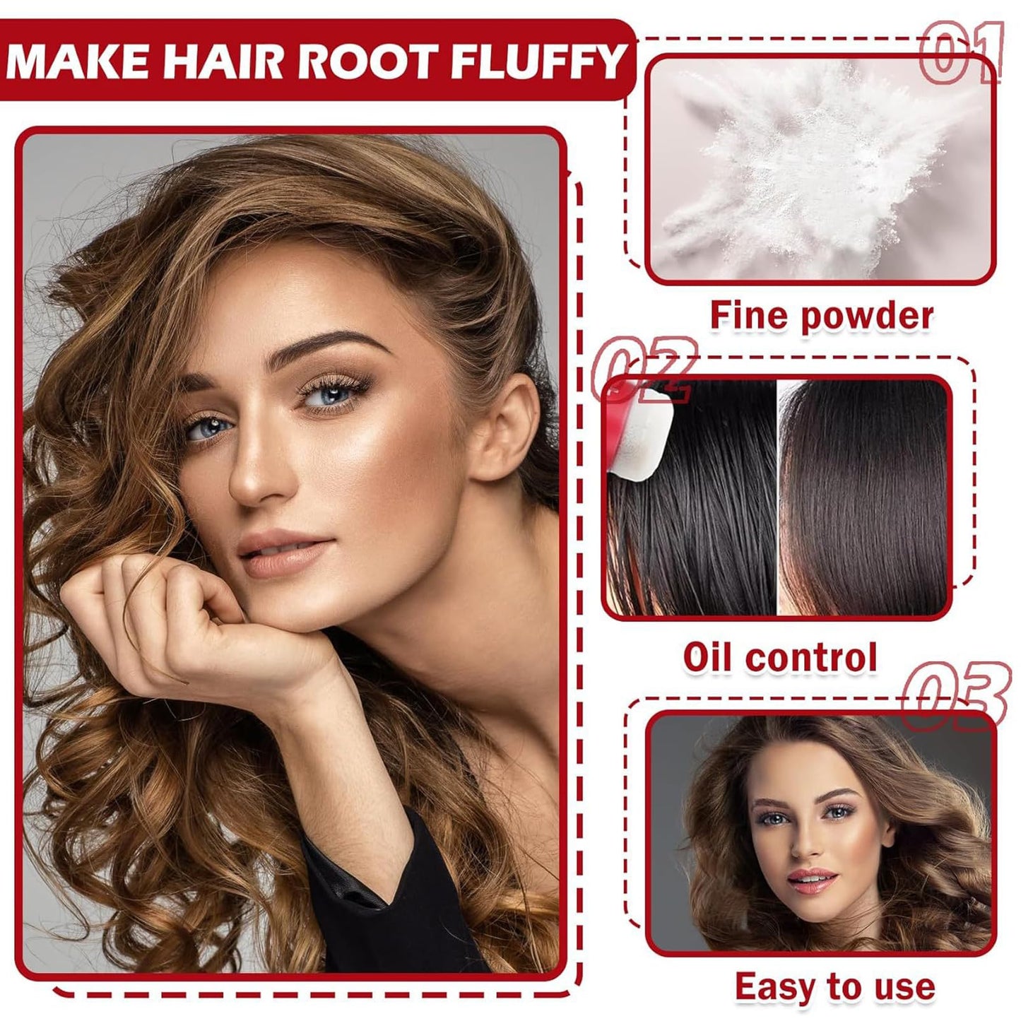 DMQ Hair Volume Powder, 10g Unisex Root Hair Styling Matt Look,Hair Oil Control Powder,Extra Strong Hold, Invisible Look, All Day Lasting,Volumising Hair Products for All Hair Type