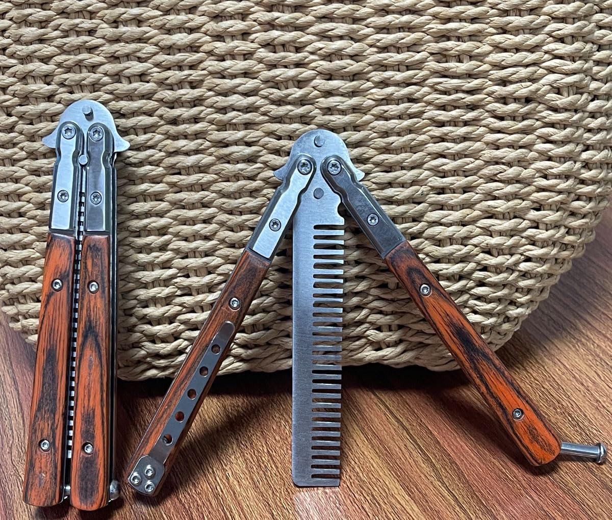 DYBADYSA 1 Pcs Metal Stainless Steel Durable Folding Butterfly Comb Gift Set