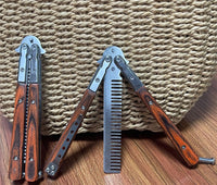 DYBADYSA 1 Pcs Metal Stainless Steel Durable Folding Butterfly Comb Gift Set