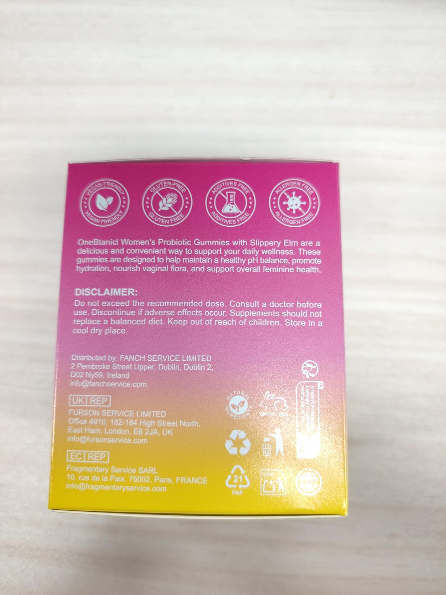 UCTFBXM Feminine Probiotics Gummies for Women - Feminine Balance PH Gummies for Healthy Odor, Digestive Health Support, Immune Support, with Slippery Elm, Prebiotics & Lactobacillus Bl, Pineapple 60 Count