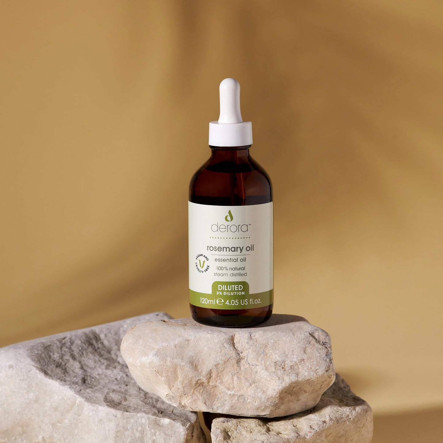 Derora Rosemary Oil (Diluted) for Hair & Skin | Pure & Ready to Use 3% Diluted | Rosemary Oil for Hair, Damaged Hair, Hair Loss, Dry Skin, Face, Scalp (120ml)