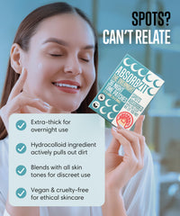 Absorbzit - The Overnight Hydrocolloid Pimple Patches, Thick & Durable Spot Patches, Vegan & Cruelty-Free Acne Treatment - 36 Nighttime Patches