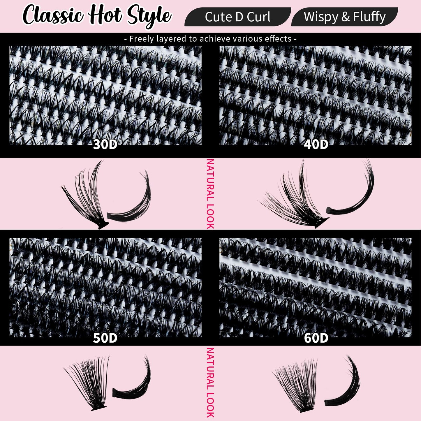 RITALASH Lash Extension Kit DIY 640pcs Lash Clusters Eyelash Extension, 10-16mm Individual Lashes Kit with Lash Bond and Seal, Lash Tweezers for Self Use (30D+40D+50D+60D KIT)