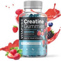 VITAFUSE Creatine Monohydrate Gummies | 4000mg Daily Serving Creatine Gummies in Mixed Berry Flavour | Creatine Gummies for Women & Men