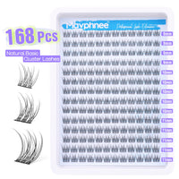 Natural Cluster Lashes CC Curl 168 Pcs Wispy Lash Extensions 9-11MM Mixed Lengths Eyelash Extension Individuals Self Application DIY at Home by Mavphne