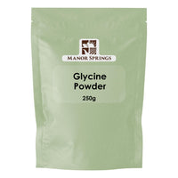MANOR SPRINGS Glycine Powder 250g by Manor Springs – Pure Amino Acid Supplement for Sleep, Muscle Recovery, and Anti-Aging – 100% Vegan, Non-GMO