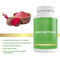 Lily Green | Pure Beetroot 1300mg per Serving | 90 Vegan Capsules | Nitric Oxide Boost | Rich in Vitamins & Minerals | High Strength | No Artificial Additives | Made in UK