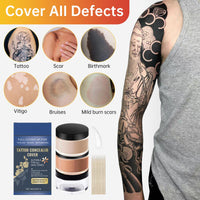 HERBINSOLS Tattoo Cover up Makeup Waterproof - 2 Colors Tattoo Concealer Full Coverage - Natural Body Makeup for Scars and Bruises - Bruise Cover up makeup for All Skin Tones(Light & Dark)