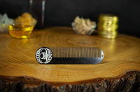 Hair Comb Death Grip 5" x 1.25" Keychain Comb | Fine Tooth Black Powder Coated Stainless Steel For Hair Styling & Beard & Moustache Grooming For Men