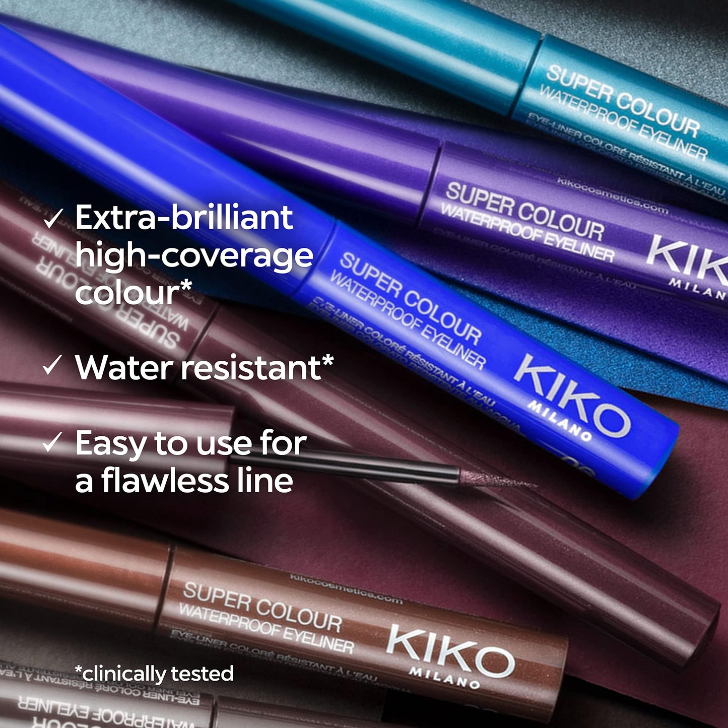 KIKO Milano Super Colour Waterproof Eyeliner 06 | High coverage water-resistant colourful liquid eyeliner