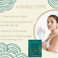 SKIMONO Skimono Hydrating Hand Mask Gloves for Dry Hands Repair (4 Pairs) - Moisturising Hand Treatment Gloves with Shea Butter, Collagen, Aloe Vera & Hyaluronic Acid - Spa Gloves for Soft, Smooth Skin