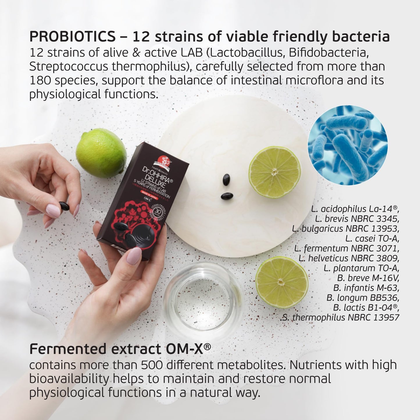 Dr. Ohhira Deluxe 12 Strains of Lab 5 Years of Fermentation Postbiotic Metabolites Vitamins Minerals Amino Acids and Organic Acids Vegan 30 Capsules