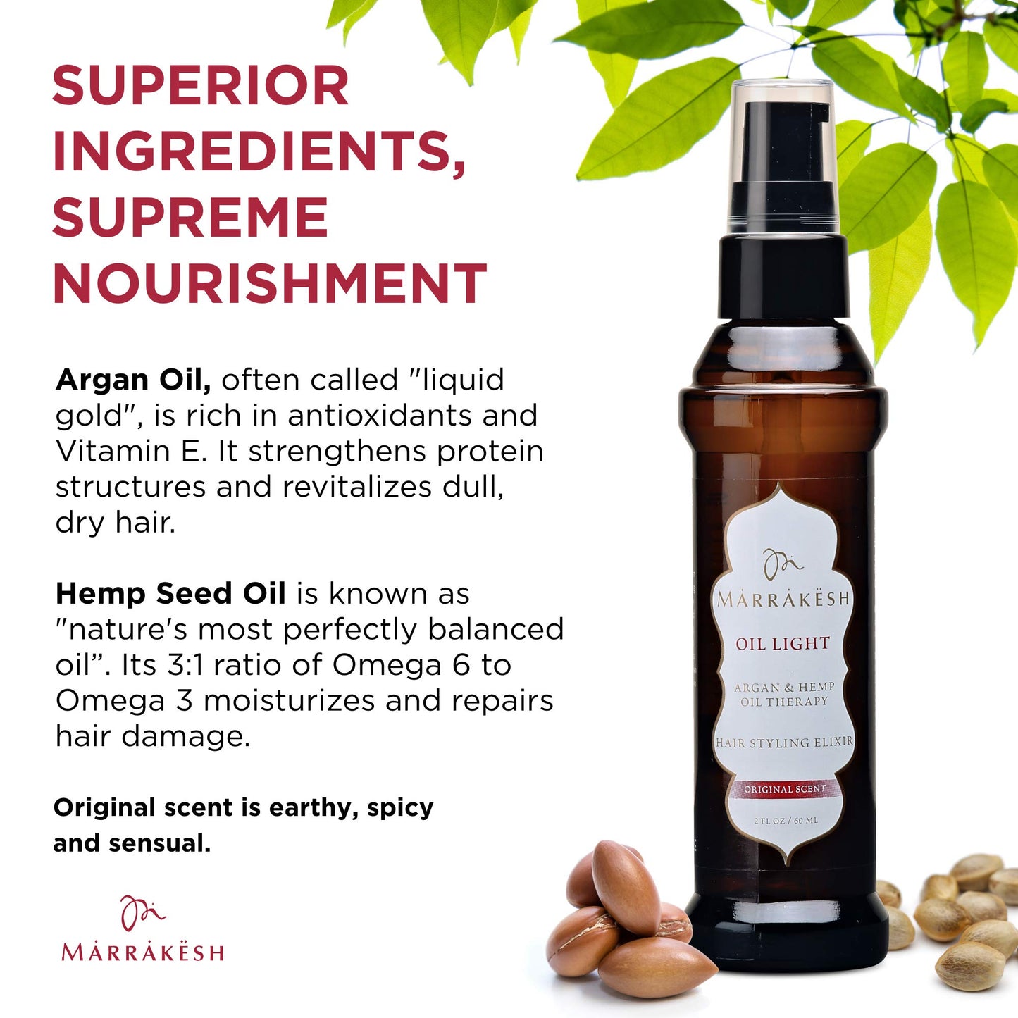 Marrakesh Oil Light Hair Styling Elixir, Original 60 ml