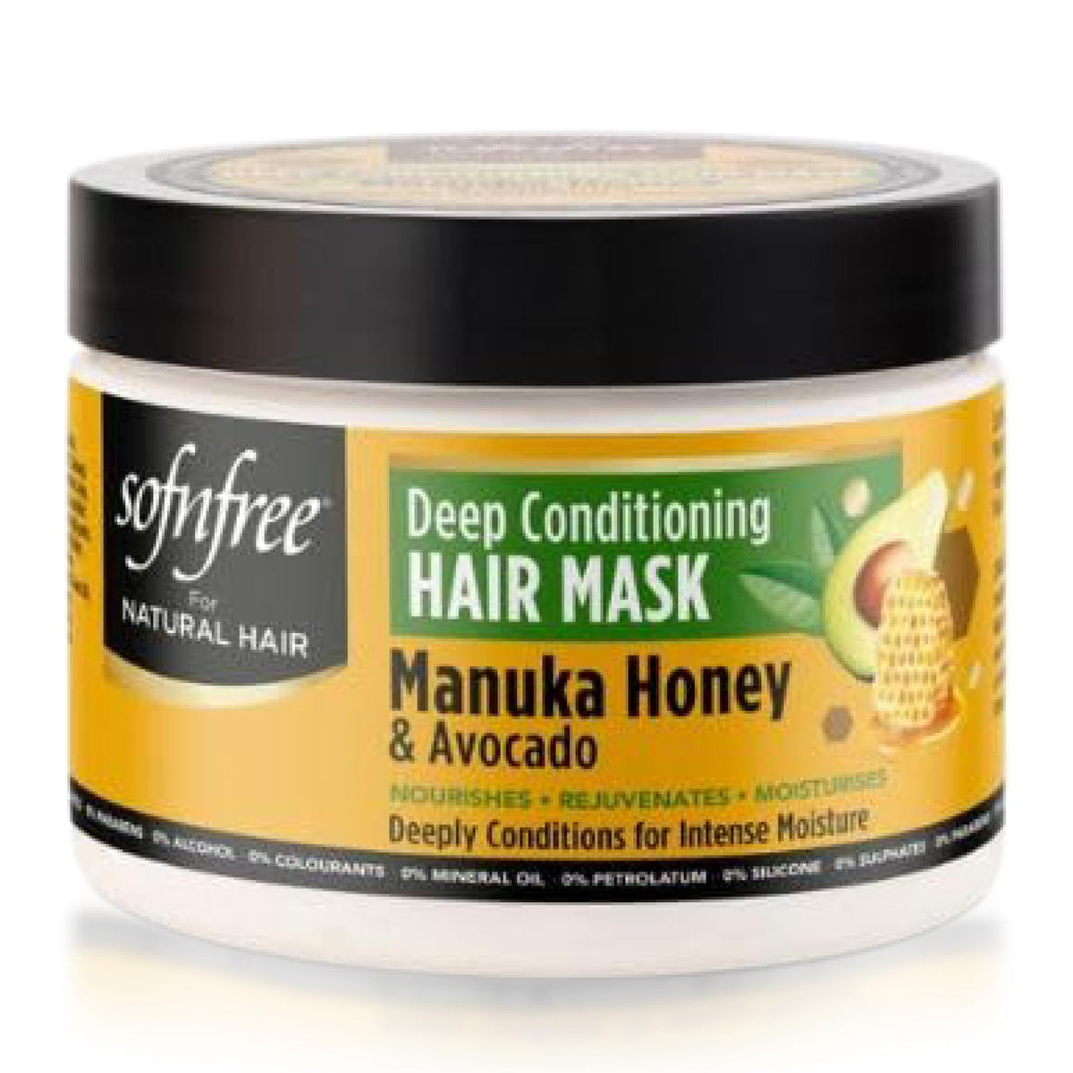 SOF N' FREE Hair Mask for Dry Damaged Hair with Manuka Honey & Avocado Moisture, Frizz Control, Smooth Shine, Sulphate Free, Deep Conditioning Hair Treatment, 325ml Sourced by Bronx International Ltd