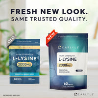 L-Lysine 2000mg | 60 Tablets | Essential Amino Acid | High Strength Vegan Supplement | by Carlyle