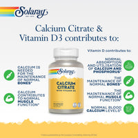 SOLARAY Solaray Calcium Citrate with Vitamin D - 90 Capsules - 1000mg Calcium as Citrate and Carbonate & 400 IU Vitamin D3 - Supports Bones, Teeth & Muscle Function - Highly Absorbable - Lab Verified