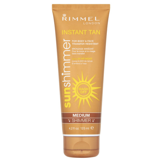 Rimmel Sunshimmer Instant Tan Makeup, Medium Shimmer 125 ml