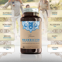 Focus FS Magnesium Glycinate | 90 Magnesium Glycinate Supplements - 250mg Mag Bisglycinate per Serving | High Strength Capsules | Non-GMO & Allergen Free | Made in the UK