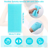 WLLHYF Exfoliating Cloth Nylon Japanese Scrub Shower Wash Cloth Body Shower Cleaning Multicolour Sponges Deep Clean Back Washer Spa Massage Bath Towel for Women Men