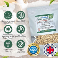 FoodPURA Pure Garlic Capsules Recommended Daily Strength 1000mg HACCP Certified, Manufactured in The UK by FoodPURA 1 Pack of 180 Capsules