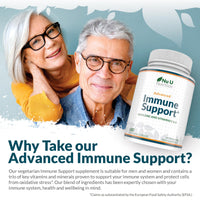 Immune Support - Vitamin C 1200mg and Zinc 40mg & Vitamin D3 1000IU - 180 Vegetarian Capsules - 3 Month Supply - Made in The UK - Nu U Nutrition