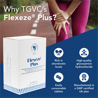 Flexeze Plus: 60 Tablets (1 Month Supply) - Advanced Nutritional Bone and Joint Care Supplement, Contains Glucosamine HCL (1324mg) and Chondroitin Sulphate (360mg), Made in UK by Good Vitamin Company