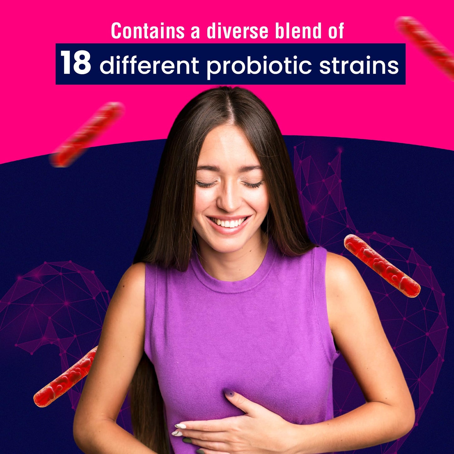 SigmaBiotics Probiotic Complex - Vegetarian Multi Strain with Lactobacillus Acidophilus & Bifidobacterium - 18 Premium Strains with 10 Billion CFU - Digestive and IBS Support Supplement- 60 Capsules