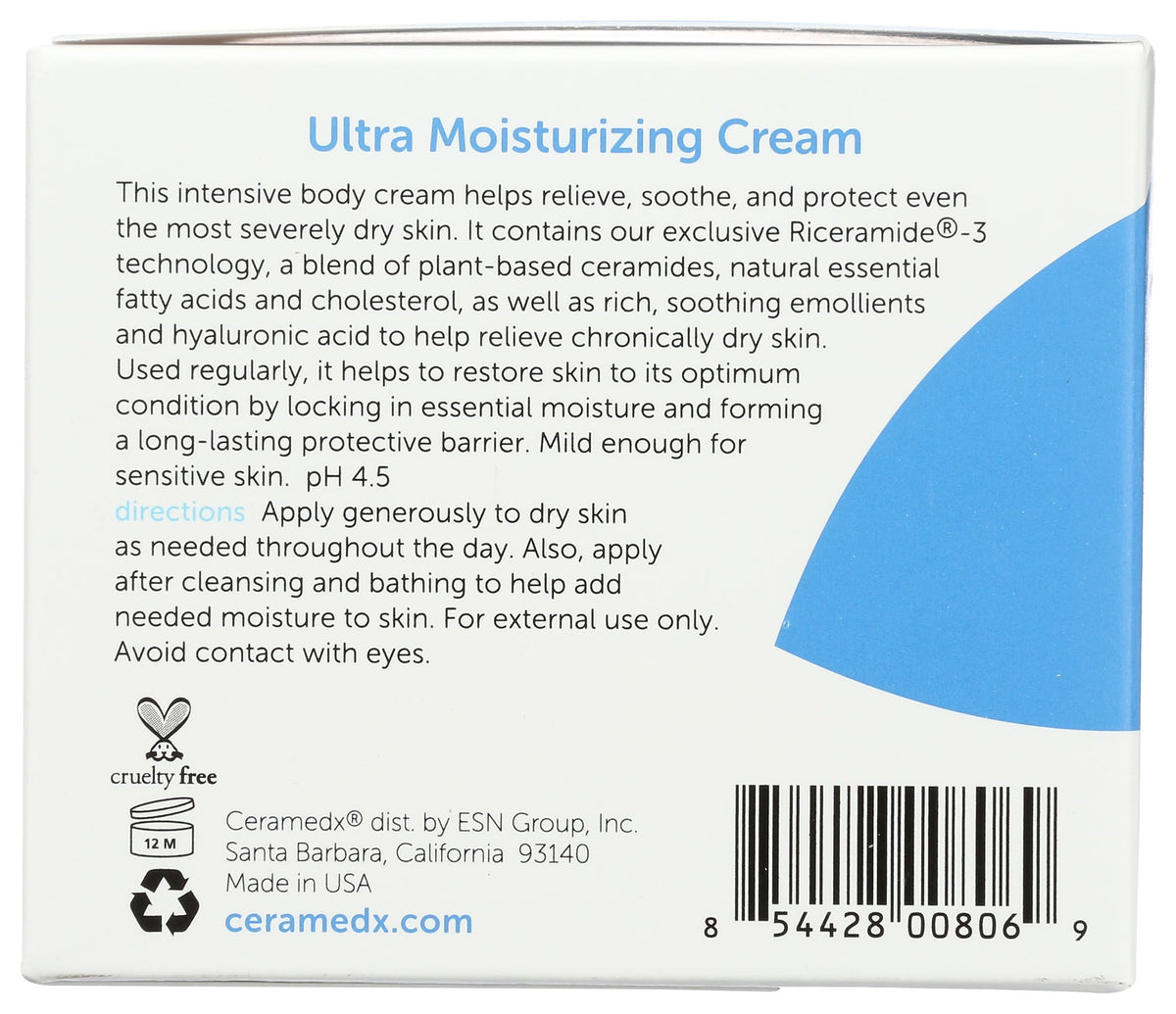 Ceramedx Ultra Moisturizing Cream, 6 Oz