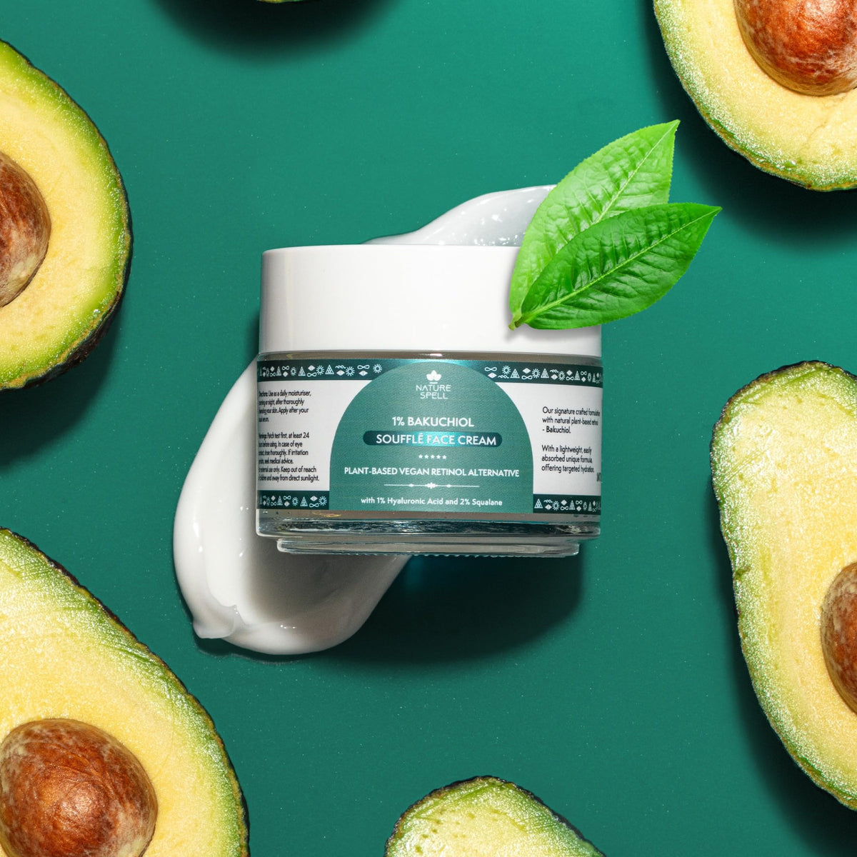 Nature Spell 1% Bakuchiol Face Cream, Retinol Anti-Ageing Moisturiser, Helps Reduce the Appearance of Fine Lines & Wrinkles, Deep Hydration for Normal, Dry & Mature Skin, Vegan Skincare, 100 ml