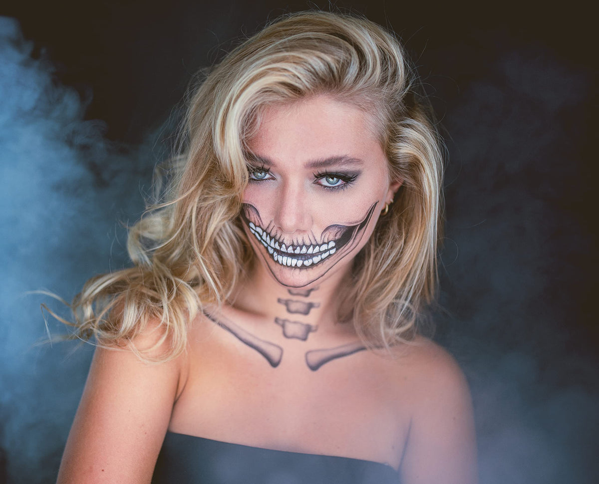 Tattoocrew 4 x Halloween Tattoos Skull Sticker for Face