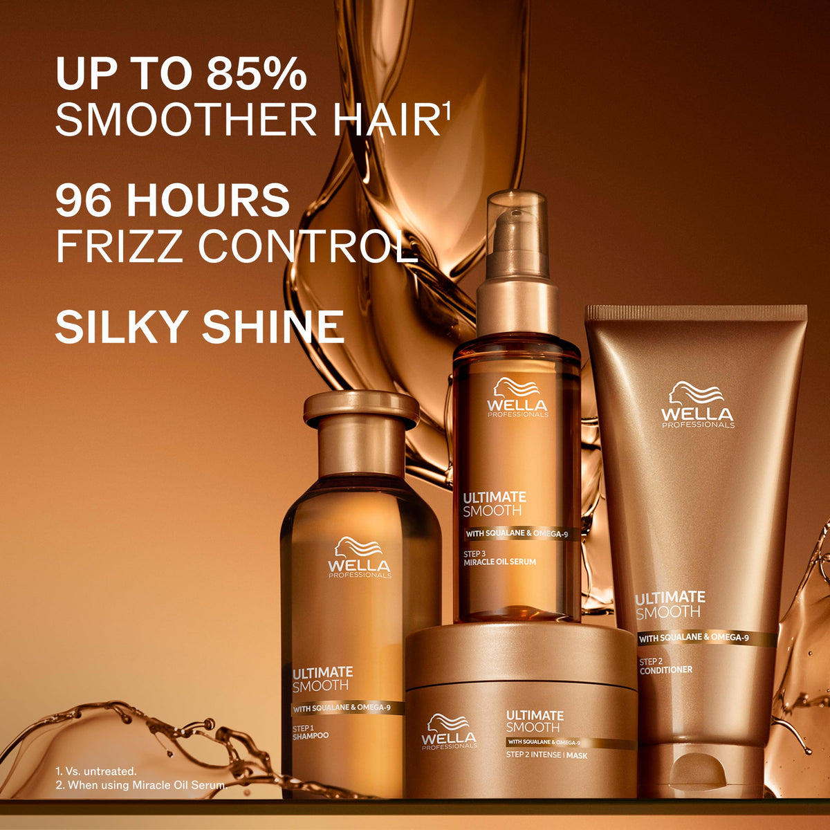 Wella Professionals ULTIMATE SMOOTH Hair Mask - Nourishing Hair Treatment With Squalane & Omega 9 - For Dry, Dull & Frizzy Hair (75ml)
