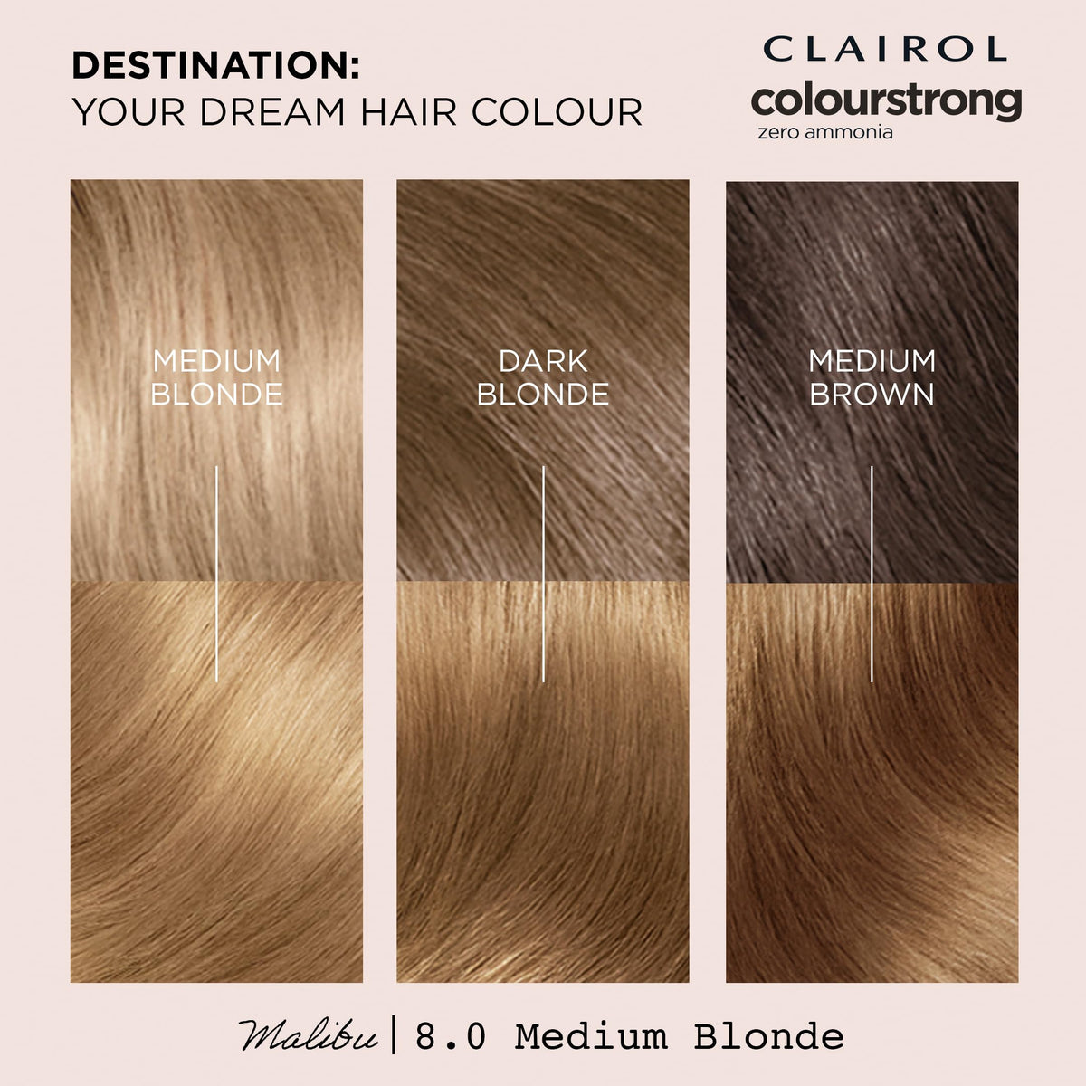 Clairol CLAIROL COLOUR STRONG PERMANENT HAIR DYE - 8.0 MEDIUM BLONDE