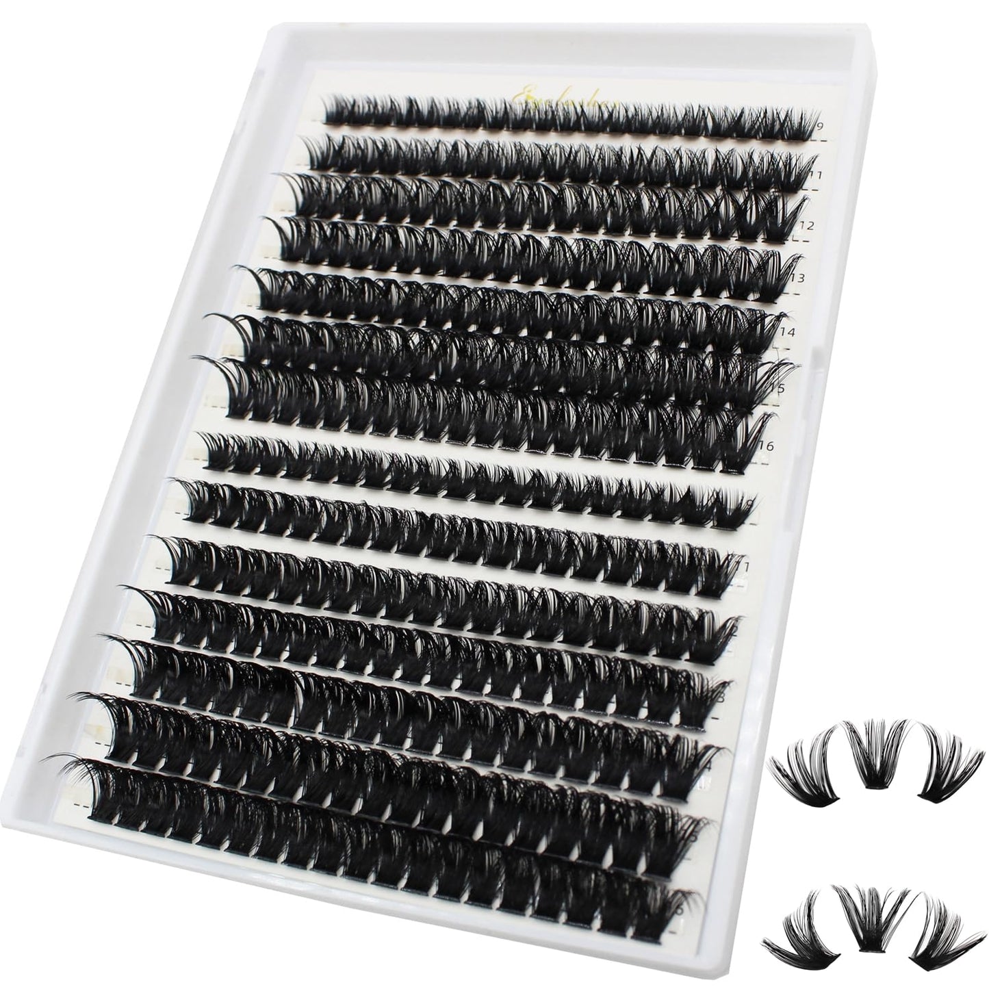 Bransfy 238pcs 100D Thick Volume Eyelashes Clusters Natural Eyelash Extensions Russian D Curl Individual Eyelash Cluster Makeup Tools Lashes(100D-0.07D 9-16mm)