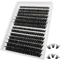 Bransfy 238pcs 100D Thick Volume Eyelashes Clusters Natural Eyelash Extensions Russian D Curl Individual Eyelash Cluster Makeup Tools Lashes(100D-0.07D 9-16mm)