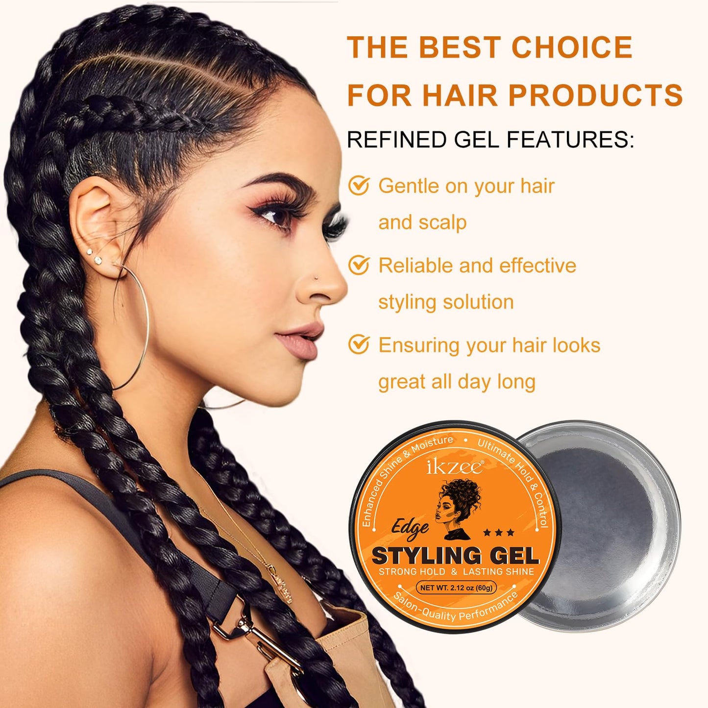 Frovetani Premium Styling Gel, Styling Strong Hold Styling Gel, Long-Lasting and Enhancing Shine, Anti Hair Loss & Fighting Friz Styling Gel for Dry, Curly, Thick, and Frizzy Hair, Non-Sticky 2.12 oz(60g))