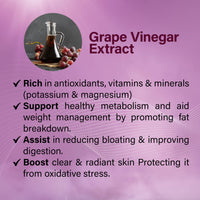 WellBoost Grape Vinegar Gummies, Rich in Grape Vinegar Extracts 1000mg- Chewable Vegan Sugar-Free Gummies, Grapes Flavour (1 month supply)