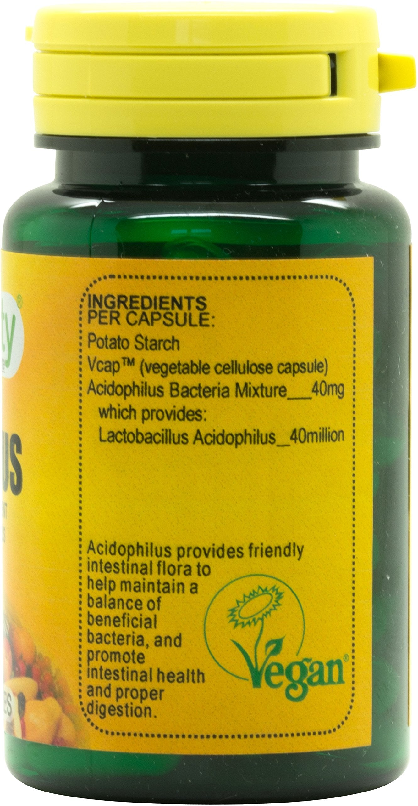 Veganicity Acidophilus Probiotic : Digestive Health Supplement : 60 Vegan Capsules, in a Planet-Friendly 99% Recycled Pot
