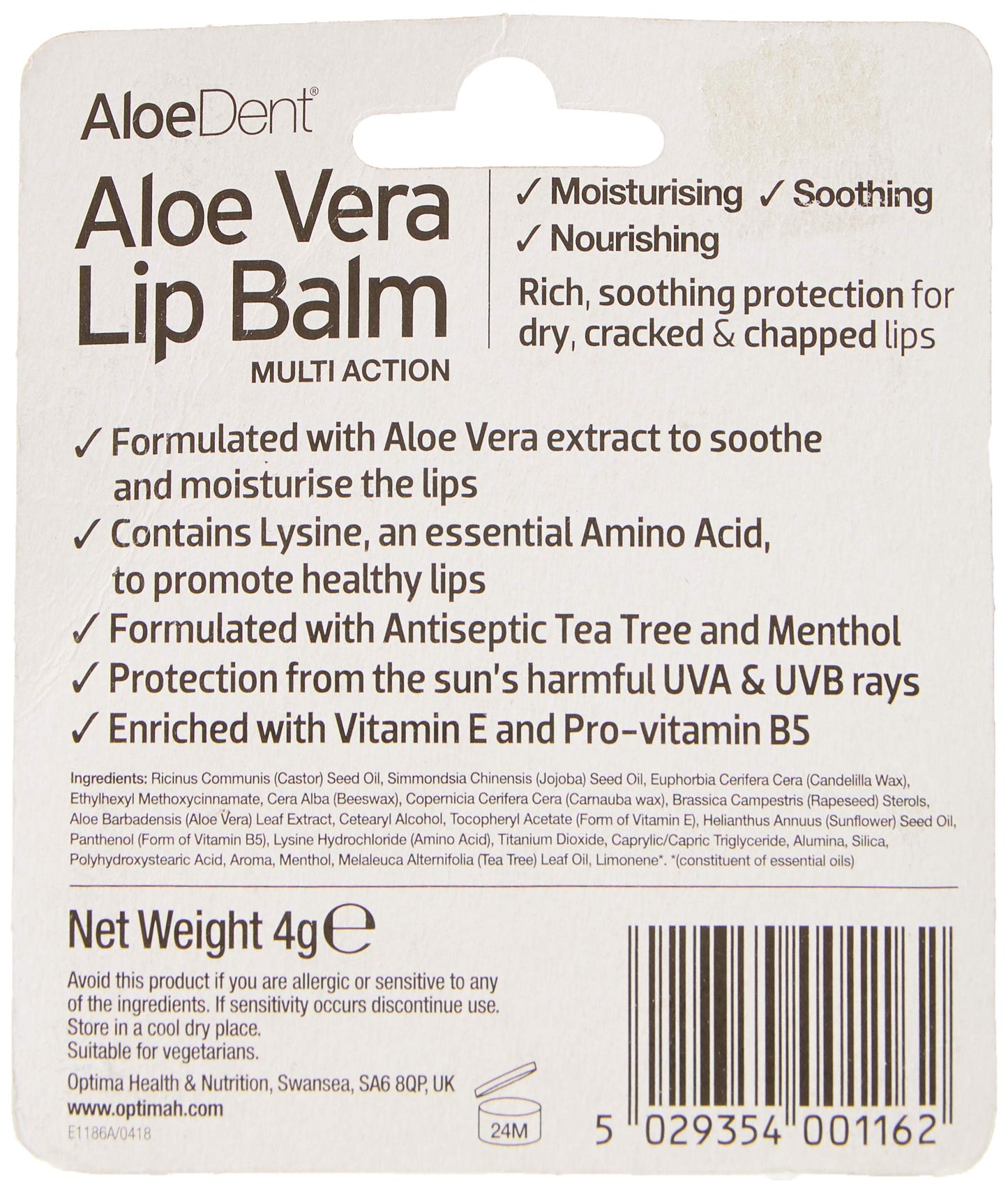Aloe Dent Aloe Vera Lip Balm 1-Pieces
