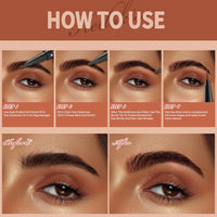 Mikloven 2-in-1 Waterproof Eyebrow Pencil – Dual-Ended Brow Pen with 4-Fork Tip & Precision Brush for Natural Hair-Like Strokes – Ultra-Fine, Smudge-Proof Tint that Lasts All Day (Light Brown)