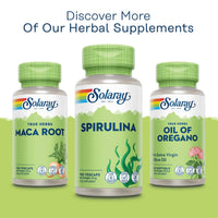 SOLARAY Spirulina Algae - 100 Vegan Capsules not Tablets or Powder - High Strength Spirulina Supplement with Added Vitamin A 70mcg - Lab Verified - Solaray